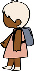 Illustration of a Child with Backpack