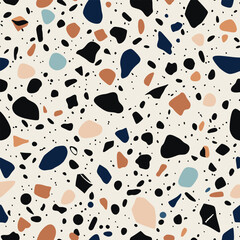 Terrazzo ice white blue coloured seamless pattern background 4 pack	