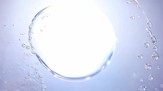 Static close-up video of a single soap bubble expanding and bursting under soft, diffused light, capturing its ephemeral beauty.