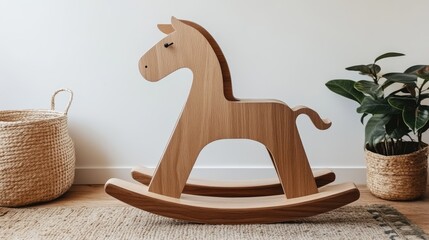 Wooden Rocking Horse for Stylish Children's Room