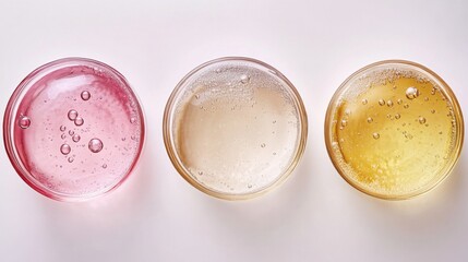 Serum-Gel Toner Drop: Transparent Liquid Texture Cosmetic Product Sample on White Background for Skin Care Macro Photography