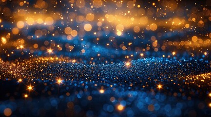 Naklejka premium Abstract background with Dark blue and gold particle.