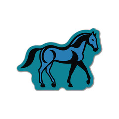 Fototapeta premium A horse animal cartoon sticker.