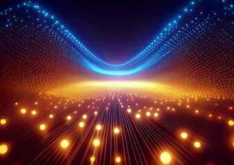 Fototapeta premium Abstract technology background with glowing particles. 