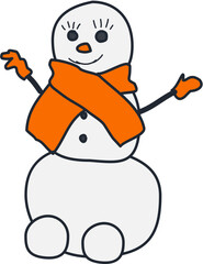 Winter cute snowman Illustration