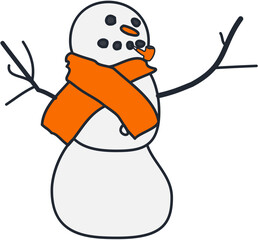 Winter cute snowman Illustration