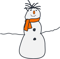 Winter cute snowman Illustration