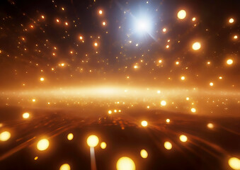 Abstract background with bokeh defocused lights and stars.