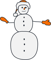 Winter cute snowman Illustration