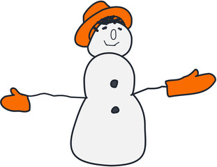 Winter cute snowman Illustration