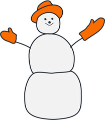 Winter cute snowman Illustration