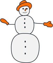 Winter cute snowman Illustration