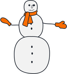 Winter cute snowman Illustration