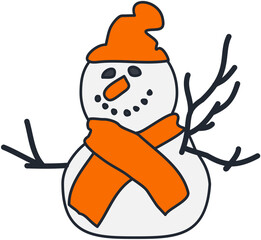 Winter cute snowman Illustration