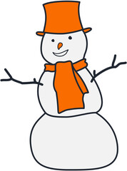 Winter cute snowman Illustration