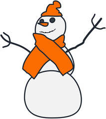 Winter cute snowman Illustration