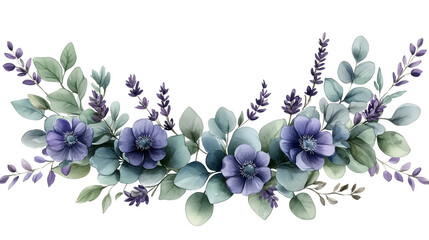 Elegant watercolor Christmas floral corner border with winter greenery, pinecones, holly, and berries, classic holiday color palette, soft white background, perfect for greeting cards, 