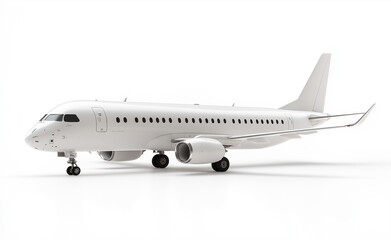 Private jet on a white background, showcasing modern design and luxury aviation. 