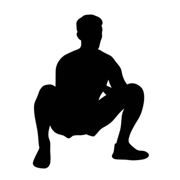recommend clip art: Male doing Yoga silhouettes vector illustration. Yoga poses male.