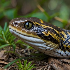 Obraz premium Nature's Intricacies: The Louisiana Pine Snake Up Close and Personal