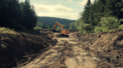 Excavator, vehicle doing digging