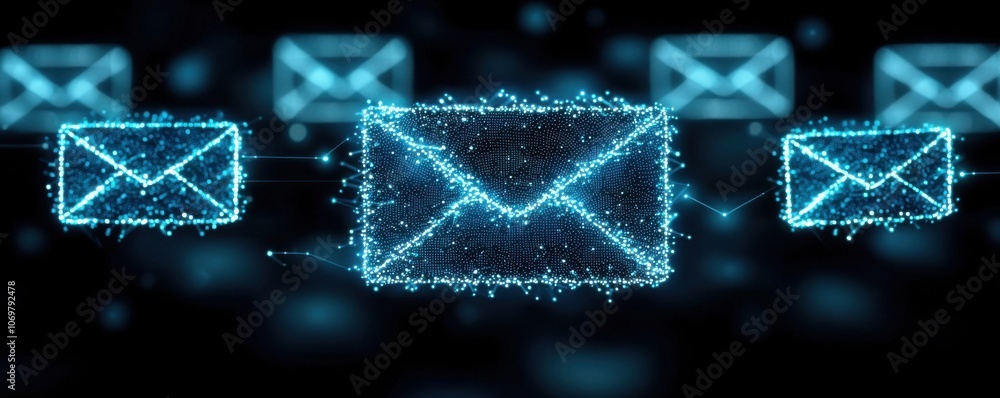 Aufkleber digital email network global communication internet connectivity messaging technology abstract