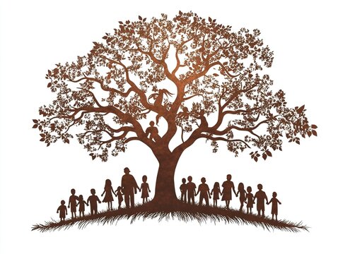 A design for a family reunion shirt on a white background. Many family members.generative ai