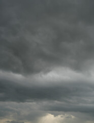 Cumulonimbus cloud formations on tropical sky , Nimbus moving , Abstract background from natural phenomenon and gray clouds hunk , Thailand