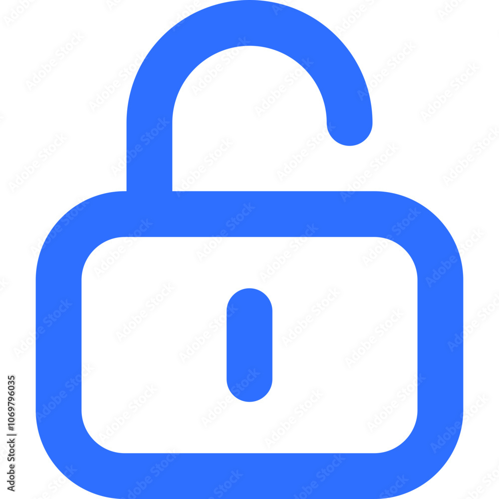 Aufkleber a blue unlock icon symbolizing open access and freedom in digital environments during a modern techn