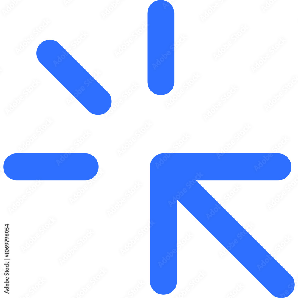Poster a simple blue arrow graphic symbolizing direction and action, suitable for digital interface design,