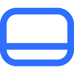 Modern Blue Logo Design Featuring a Rounded Rectangle Shape and Horizontal Line, Symbolizing Simplicity and Efficiency