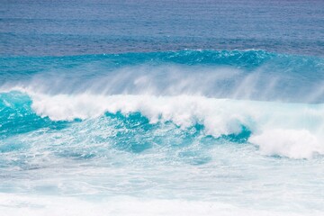 Powerful Ocean Waves Crashing on a Sunny Day