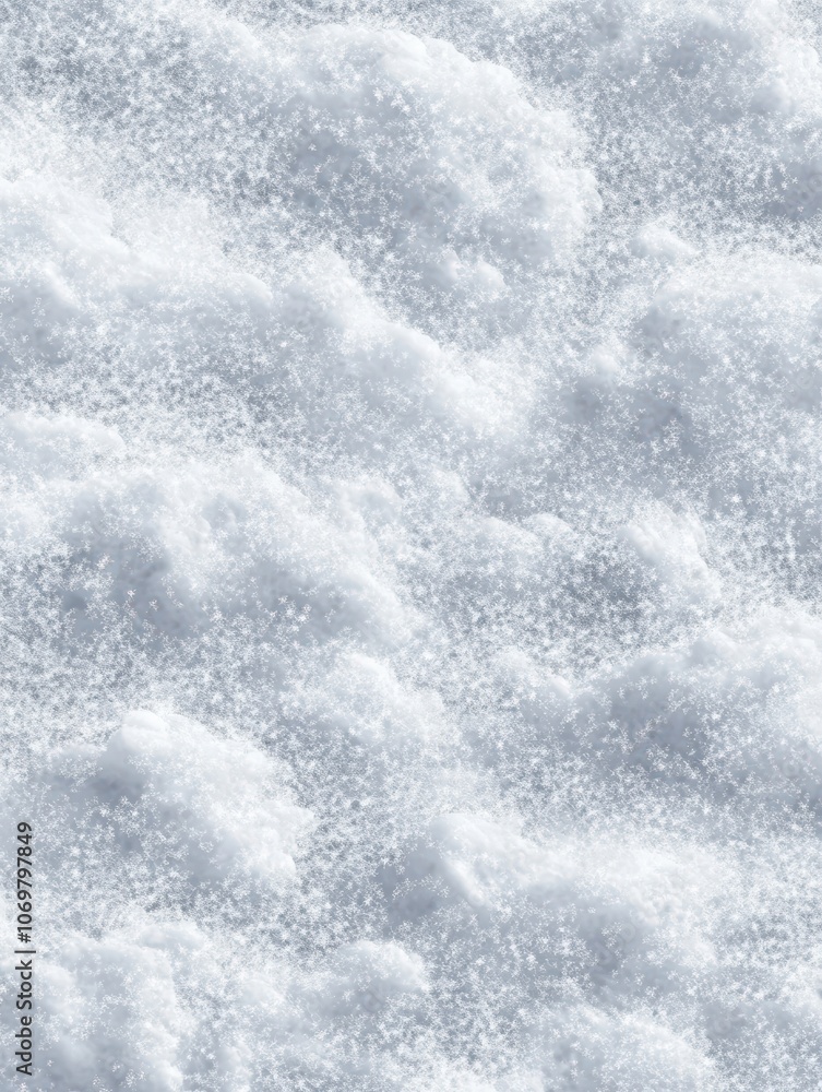 Poster winter snow carpet isolated on transparent background with copy space for text