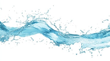 Crystal Clear Flowing Water Wave with Splashes