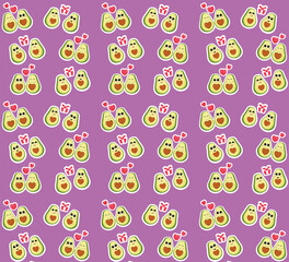 seamless pattern with funny avocados