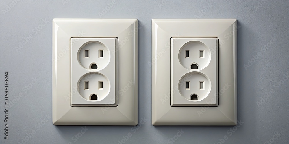 Poster two nema 515 grounded power outlet ac socket flat vector icons for apps and websites, ideal for ener