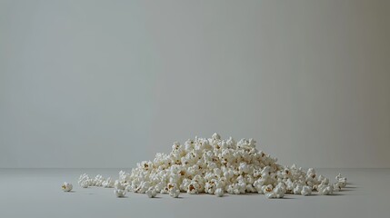 Pile of Freshly Popped Popcorn on Clean Surface
