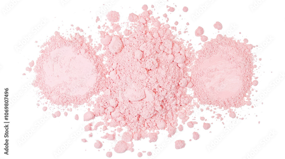 Poster isolated pink sands and powders on clear background generative ai