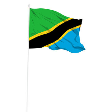 recommend clip art: Vector illustration of wavy Tanzania flag on transparent background
