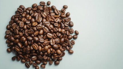 Obraz premium Coffee beans arranged in the shape of a globe, symbolizing International Coffee Day