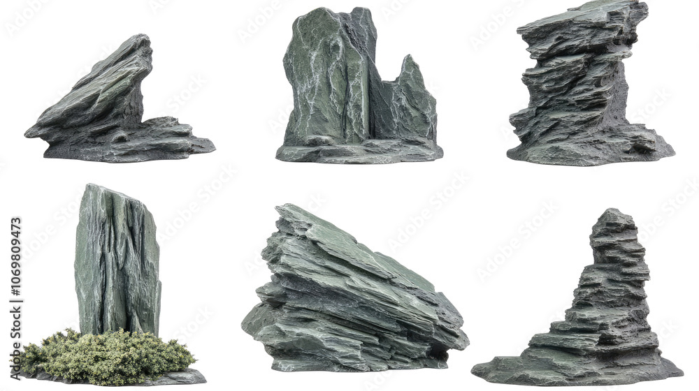 Aufkleber pointed mountain rocks on a transparent background generative ai