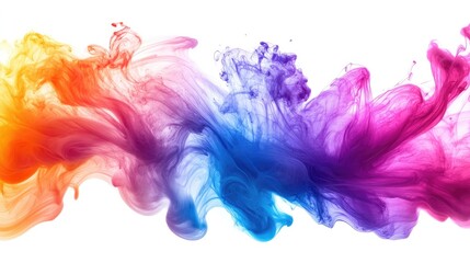 Dynamic Ink or Paint Splash in Vibrant Colors – Abstract Blend of Blues, Pinks, Oranges, and Yellows Creating a Flowing, Artistic Design Perfect for Creative, Modern, and Abstract-Themed Projects