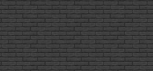 Brick wall texture. Black brick building wall. Black brick wall seamless pattern, texture for kitchen back, interior decoration, plastic panel, building outdoor design. Interior of a modern loft. 