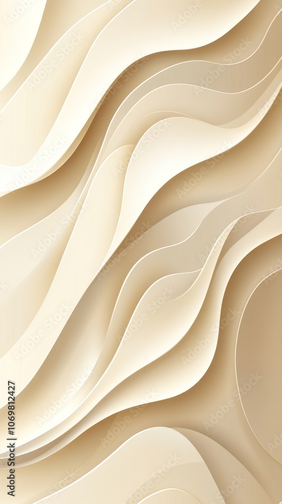 Poster elegant beige and cream abstract waves gradient background with minimalistic texture for wallpaper d