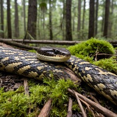 Hidden Grace: The Louisiana Pine Snake Amongst Nature's Textures