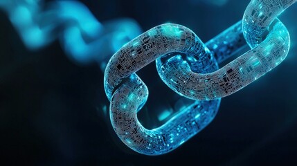 Futuristic Digital Chain Symbolizing Connectivity and Blockchain Technology