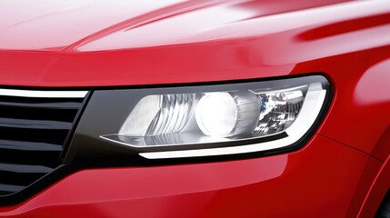 Close-Up of a Modern Car Headlight with Sleek Design Features