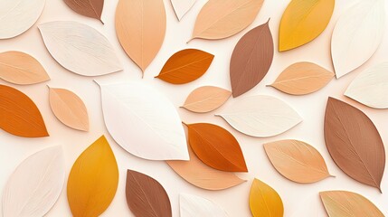 Textured Autumn Leaves in Warm Tones for Creative Designs
