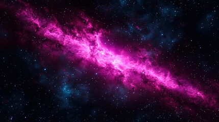 Obraz premium Stunning Cosmic Landscape Featuring Vibrant Pink Nebula in Deep Space