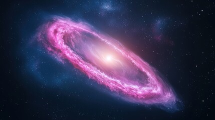 Stunning Cosmic Spiral Galaxy Surrounded by Vibrant Nebulae and Stars